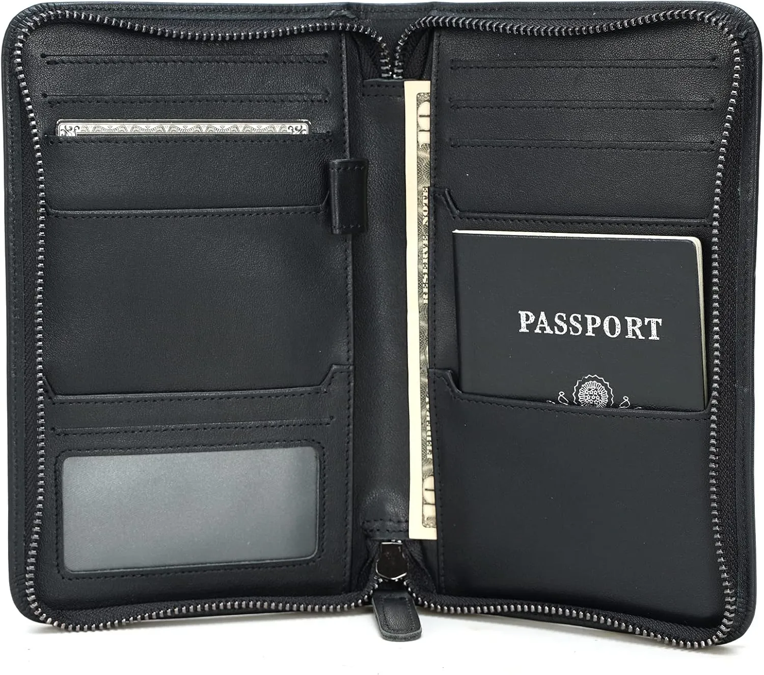Polare Napa Leather Passport Holder Cover Case for Men RFID Blocking Travel Wallet Holds 4 Passports