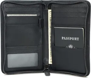 Polare Napa Leather Passport Holder Cover Case for Men RFID Blocking Travel Wallet Holds 4 Passports