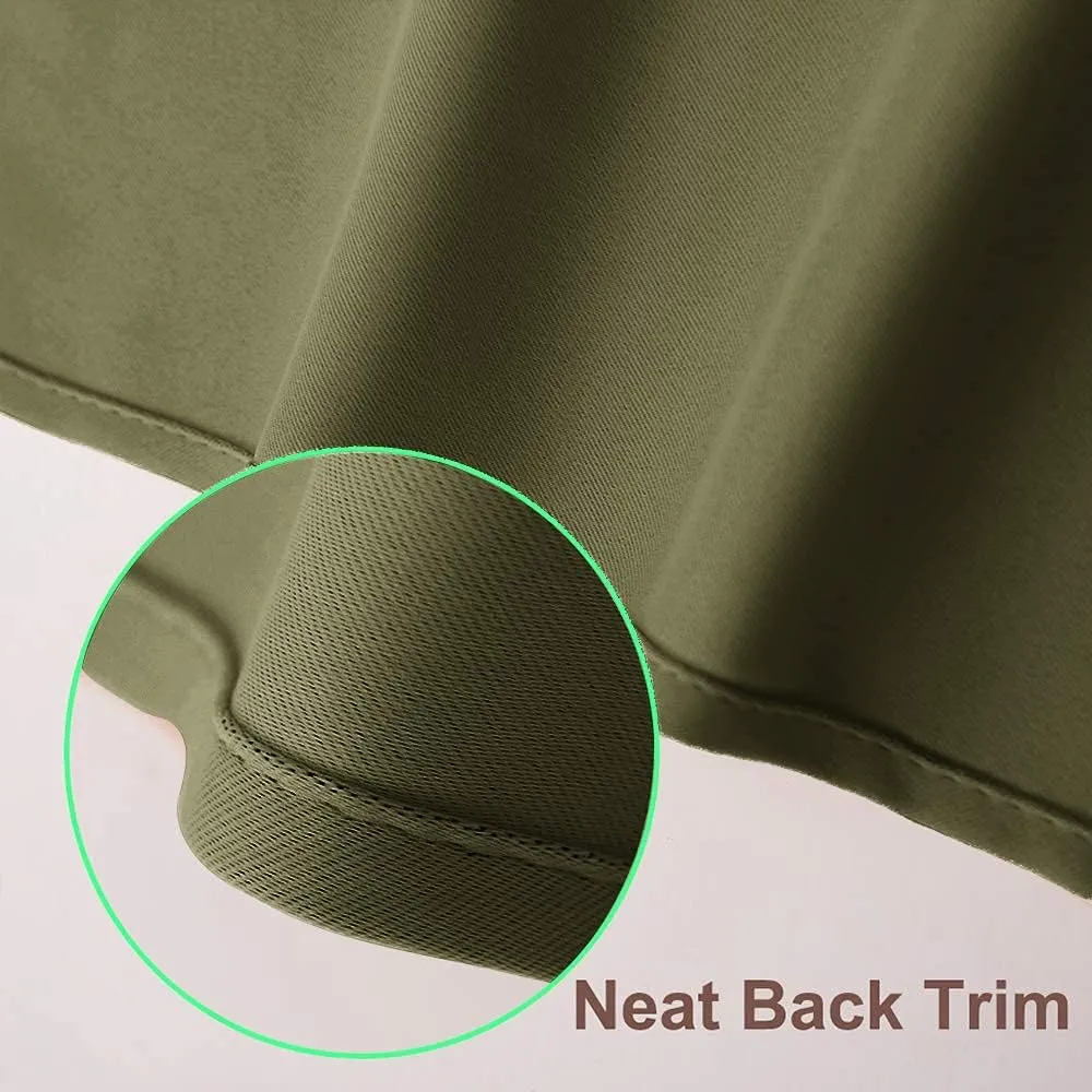 PONY DANCE Short Window Curtains for Kitchen 36 inch Long, 2 Panels Set Half Window Drapes for Bedroom Basement, Blackout Small Curtains for Travel Trailers, Width 42 x Length 36 inches, Olive Green