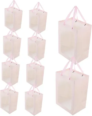 PRETYZOOM 10pcs Present Bags Front Window Flower Bouquet Favor Boxes for Wedding Party