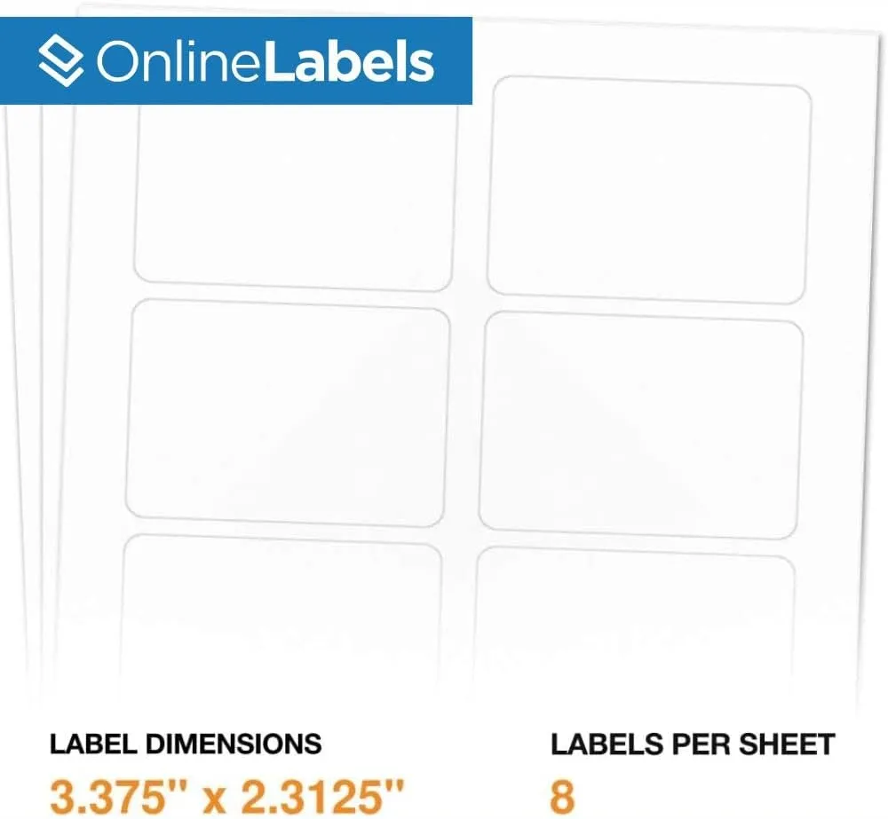 Printable Name Tags - 2-1/3 x 3-3/8 - Pack of 800, 100 Sheets - Inkjet/Laser Printer - Online Labels