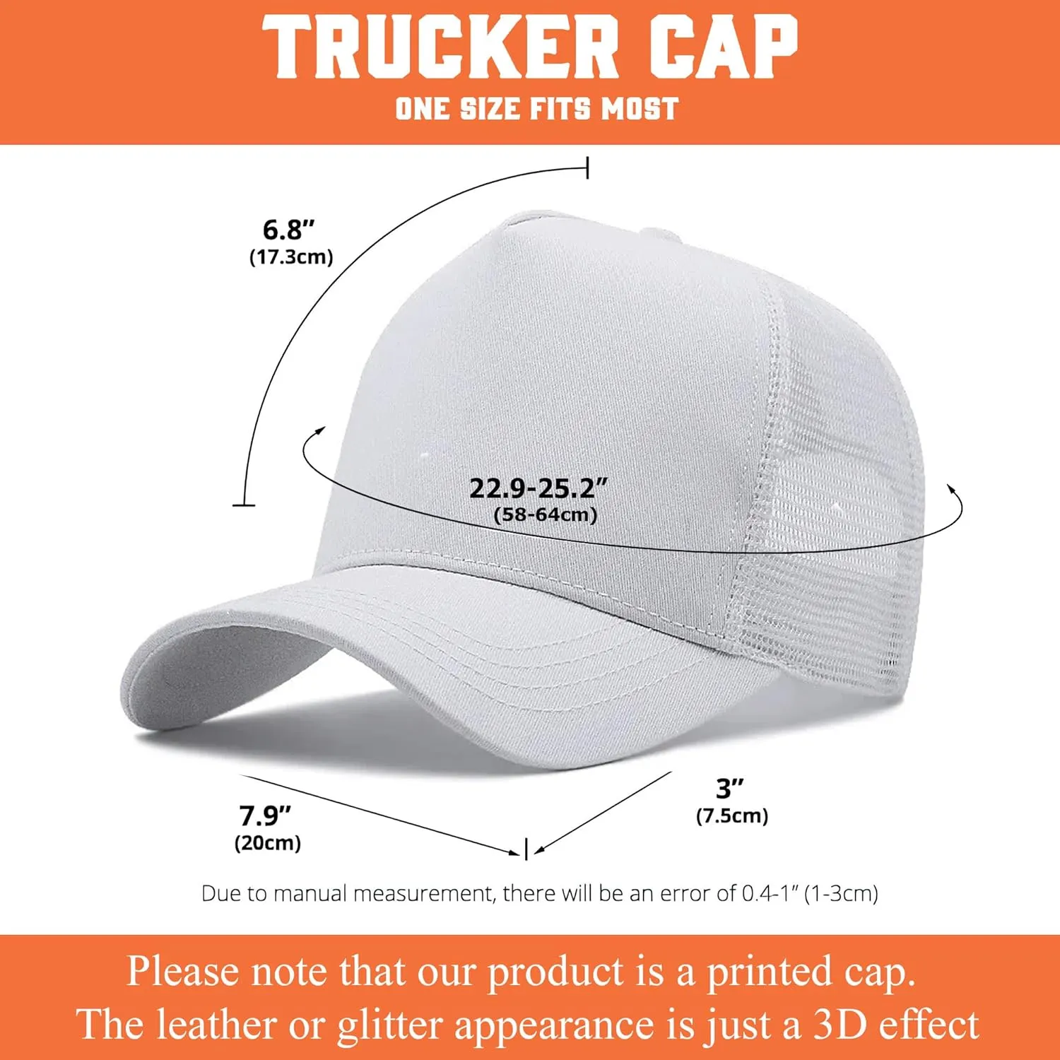 Printing Mesh Trucker Hat Customizable Semi Trailer and Metal Pattern Netback Caps with Name Trucker for Truck Driver