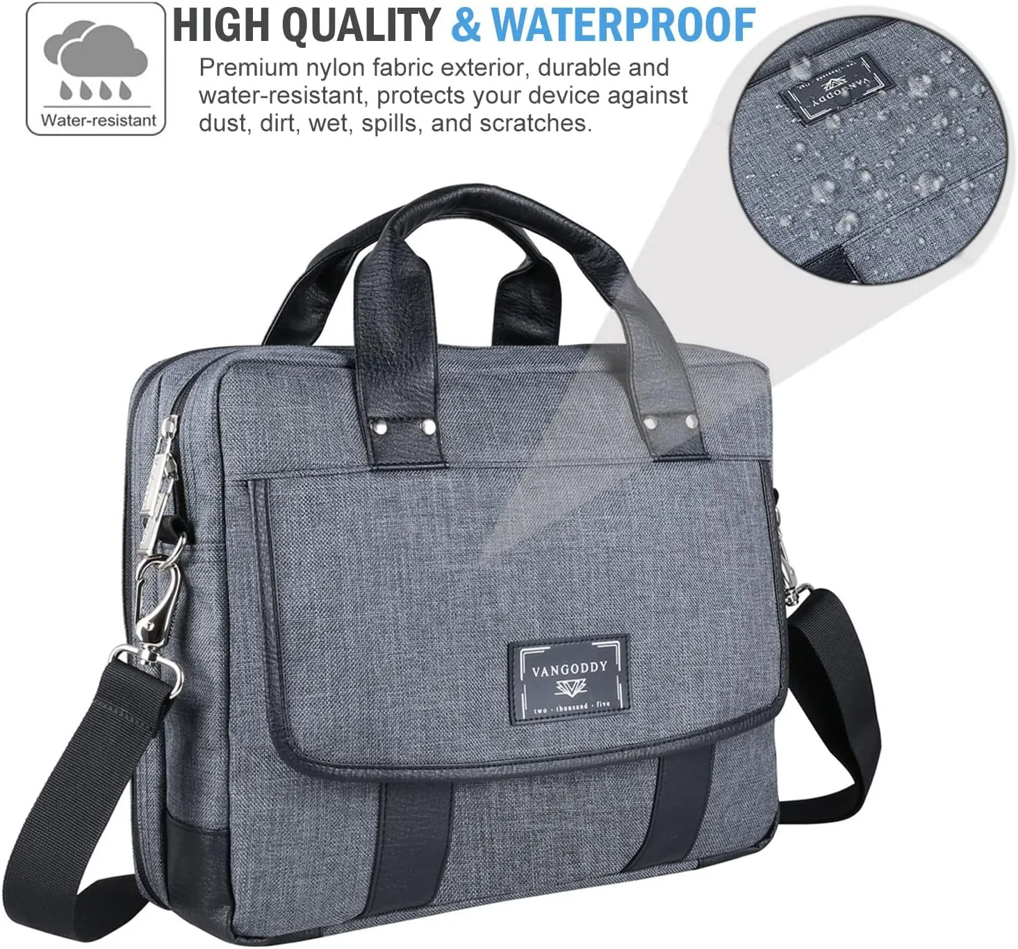 Protective Laptop Shoulder Bag Sleeve 13 14 15 15.6 16 17 17.3 Inch for Men Women Business or Casual
