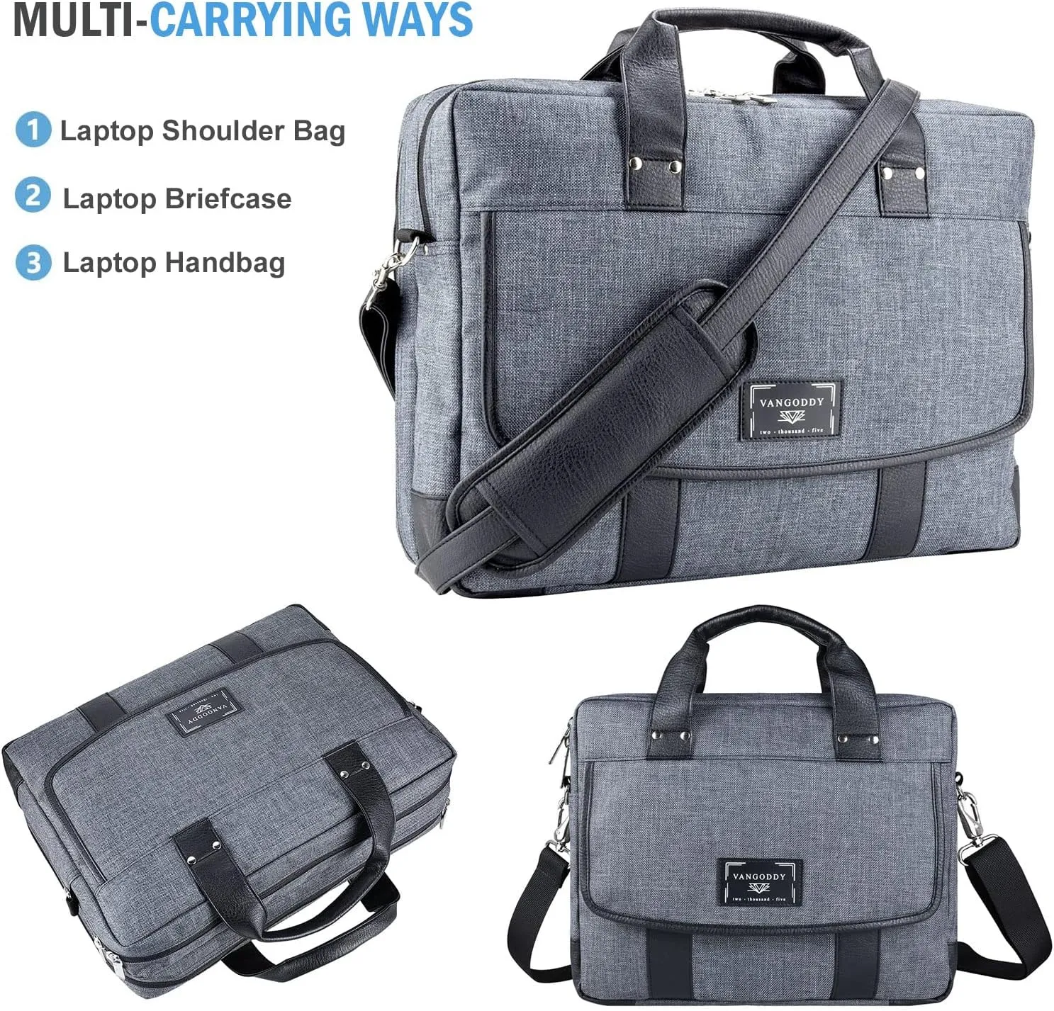 Protective Laptop Shoulder Bag Sleeve 13 14 15 15.6 16 17 17.3 Inch for Men Women Business or Casual