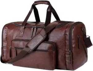 Pu Leather Extra-large Capacity Travel Bag Men's Business Hand Bill Shoulder Travel Duffel Bag(2)