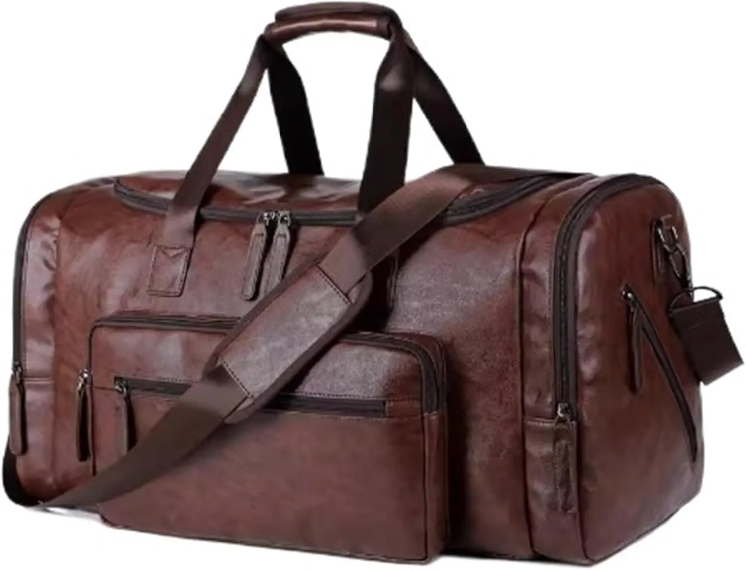 Pu Leather Extra-large Capacity Travel Bag Men's Business Hand Bill Shoulder Travel Duffel Bag(2)