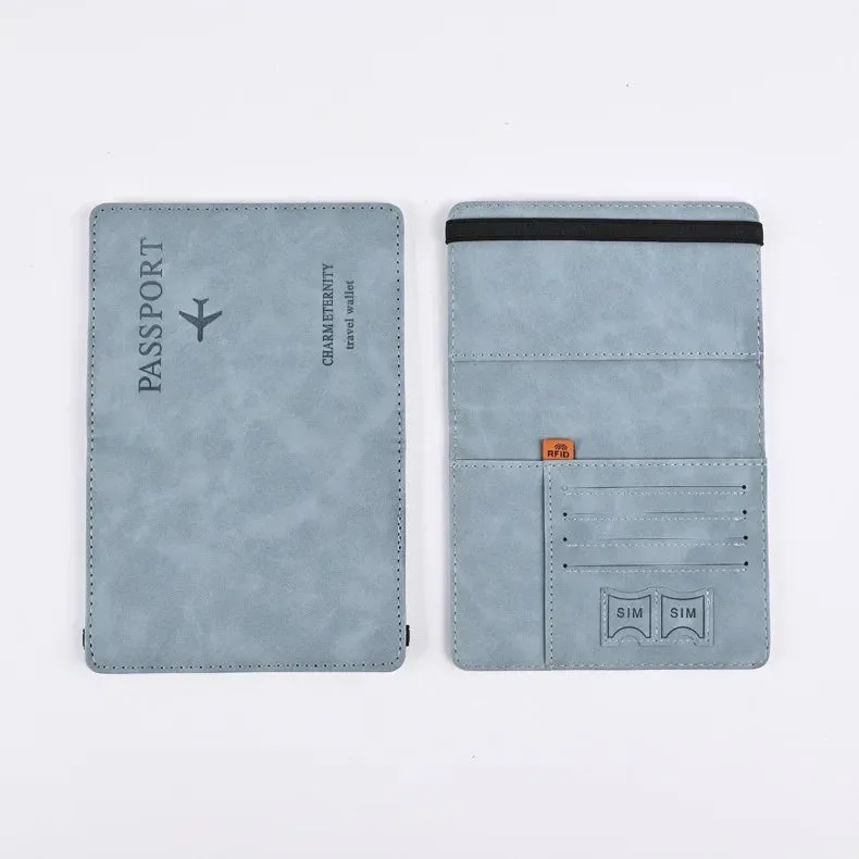 PU Leather Strap Passport Bag - RFID Passport Holder and Travel Wallet