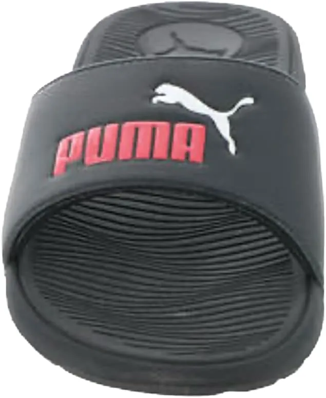 PUMA Women's Cool Cat Slide Sandal, Black-Sun Kissed Coral-White, 6