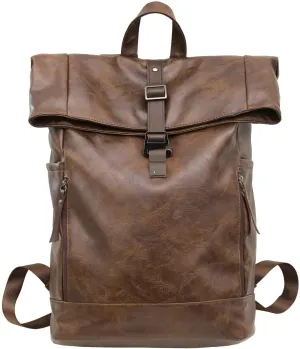 PUTHLLA Waterproof backpack, 24-inch foldable large-capacity laptop bag, portable, suitable for leisure travel (Brown)(Coffee)