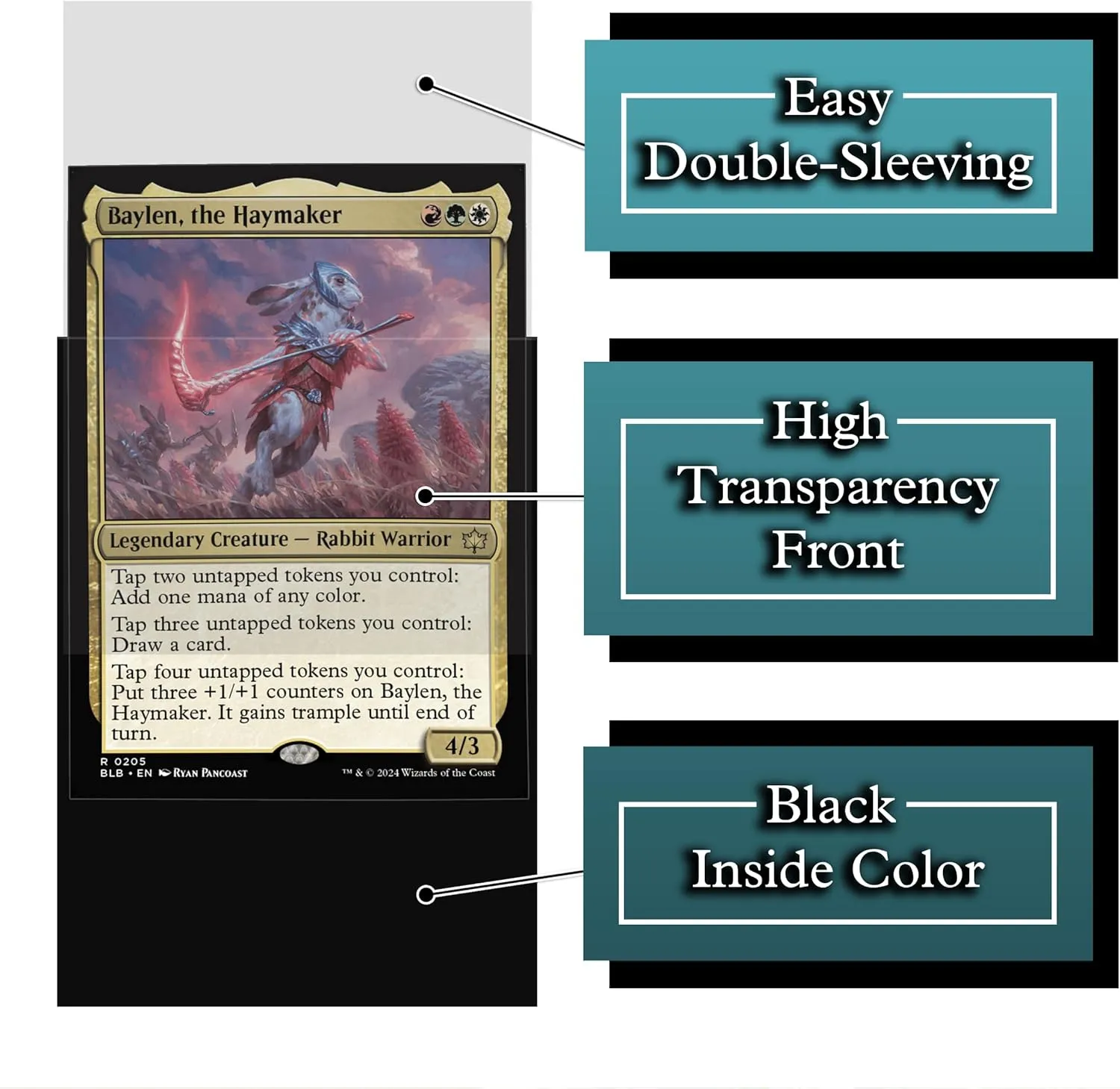 Rabbit Archer Card Game Sleeves – 100 Pack – Compatible with MTG – Perfect for Magic Bloomburrow Commander Decks Like Baylen, Finneas, & Ms Bumbleflower