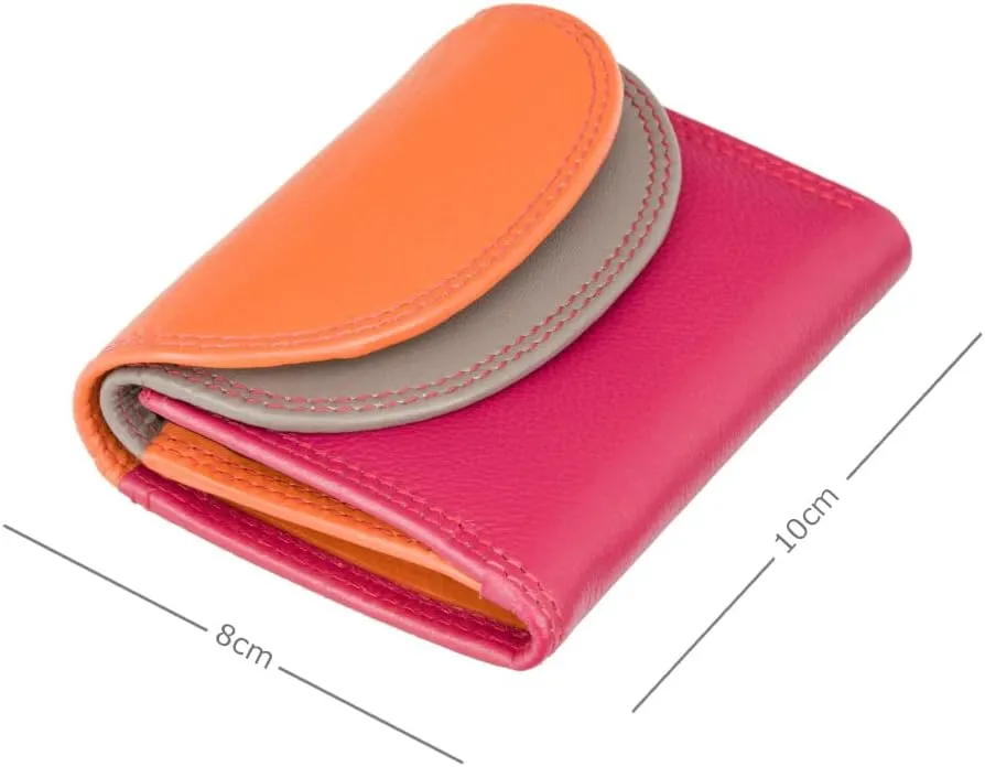 Rainbow Collection Small Leather Purse RFID and Tap and Go RB126 (Orange Multi)