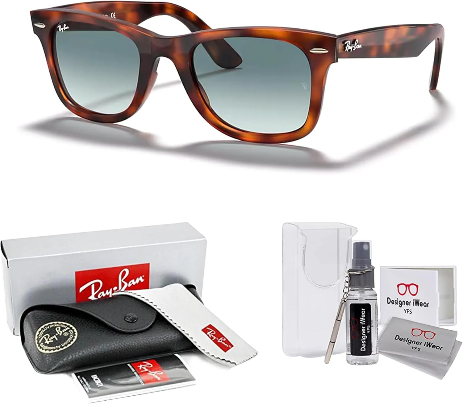 Ray-Ban Rb4340 Wayfarer Ease Square Sunglasses   Bundle with DIW Kit