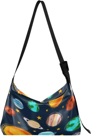 Red Crabs Corals Shells Shoulder Bag, Leather Hobo Handbags for Women, Vegan Leather Bag