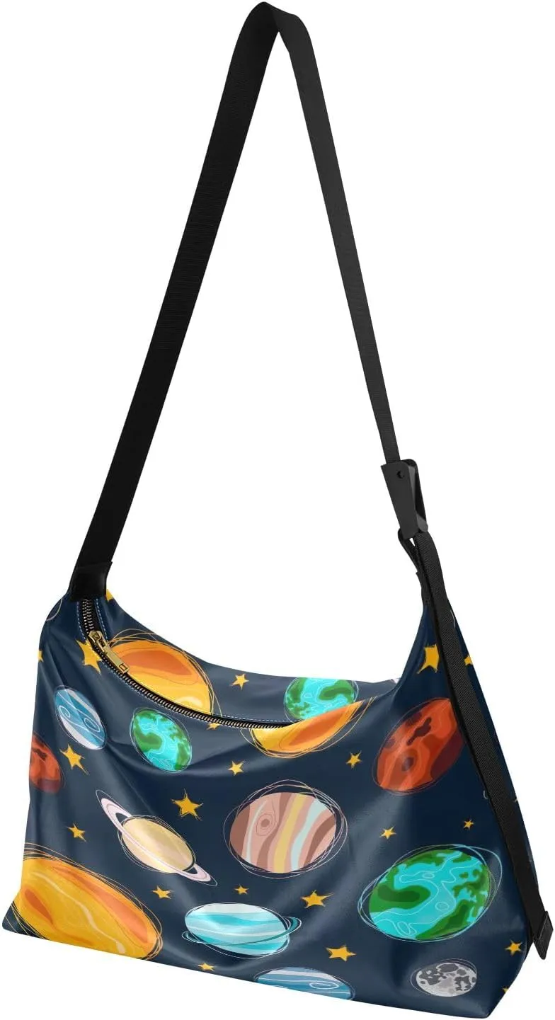 Red Crabs Corals Shells Shoulder Bag, Leather Hobo Handbags for Women, Vegan Leather Bag