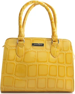 Reptile Print Leather Tote Bag Shoulder Purse Reusable Shopping Bag Zipper Closure Handbag Girls Shoulder Bag For Daily Use Work Travel - Yellow
