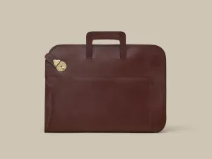 Retractable Handle Portfolio with Lock - Havana