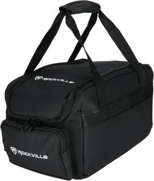 Rockville RLB70 Lighting Bag for 4 Slim Par Lights, Fits ADJ, Padded Compartments, Removable Dividers, External Pockets, Perfect for Mobile DJs and Event Professionals