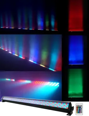 Rockville ROCKSTRIP 252 LED 60W DMX RGB Color Strip Light Bar, 5-Channel Control, Sound-Activated, Remote Included, Perfect for DJs and Stage Lighting