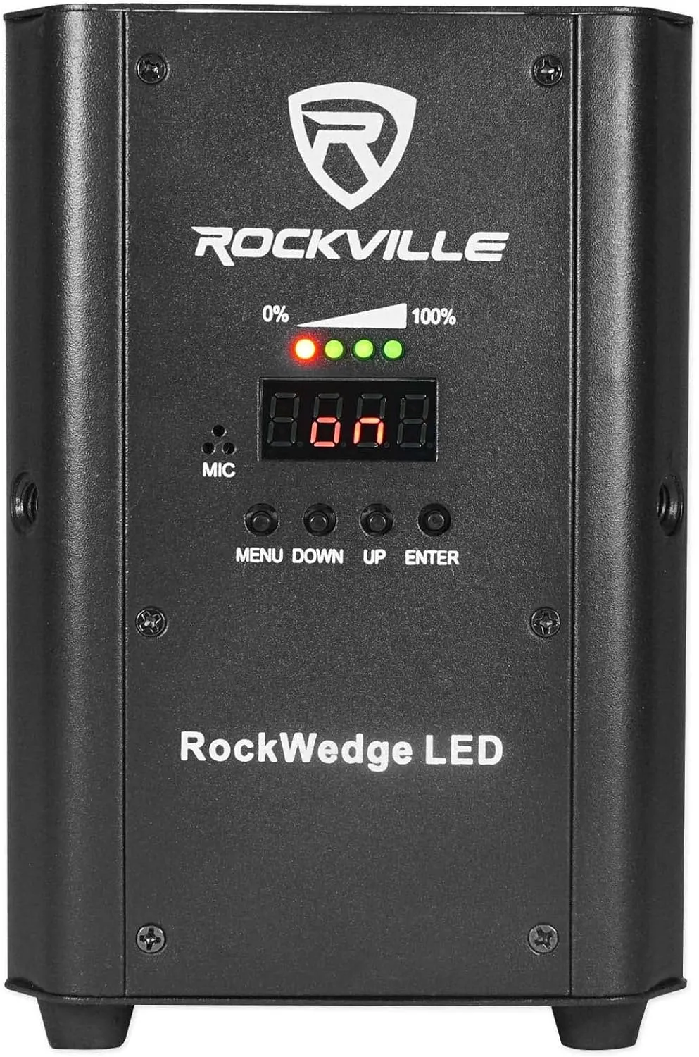 Rockville RockWedge LED 54W RGBWA UV Par Light, Rechargeable Battery, Wireless DMX, Compact Design, Perfect for DJs and Events