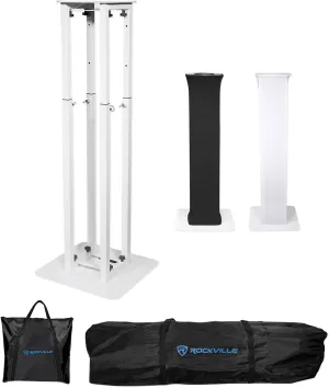 Rockville RTP32W Totem Moving Head Light Stand Black White Scrims Carry Bags