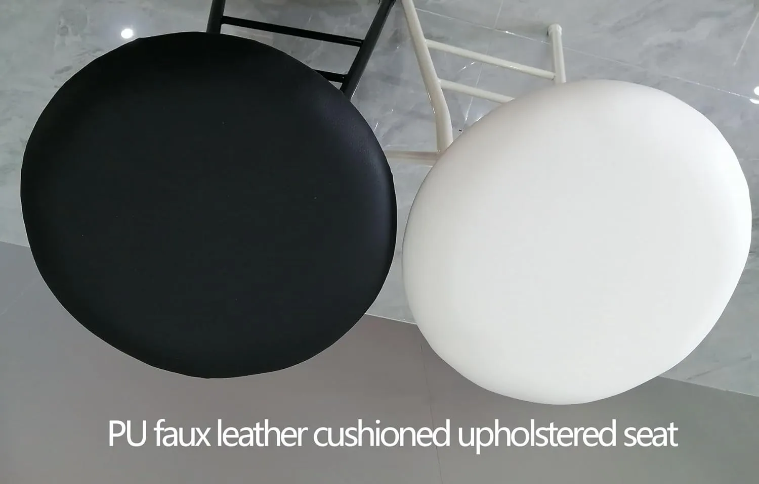 Round Padded Folding High Chiar for Kitchen, Outdoor, Camping, Foldable Bar Stool Backless, Portable Adult Foldable Stool