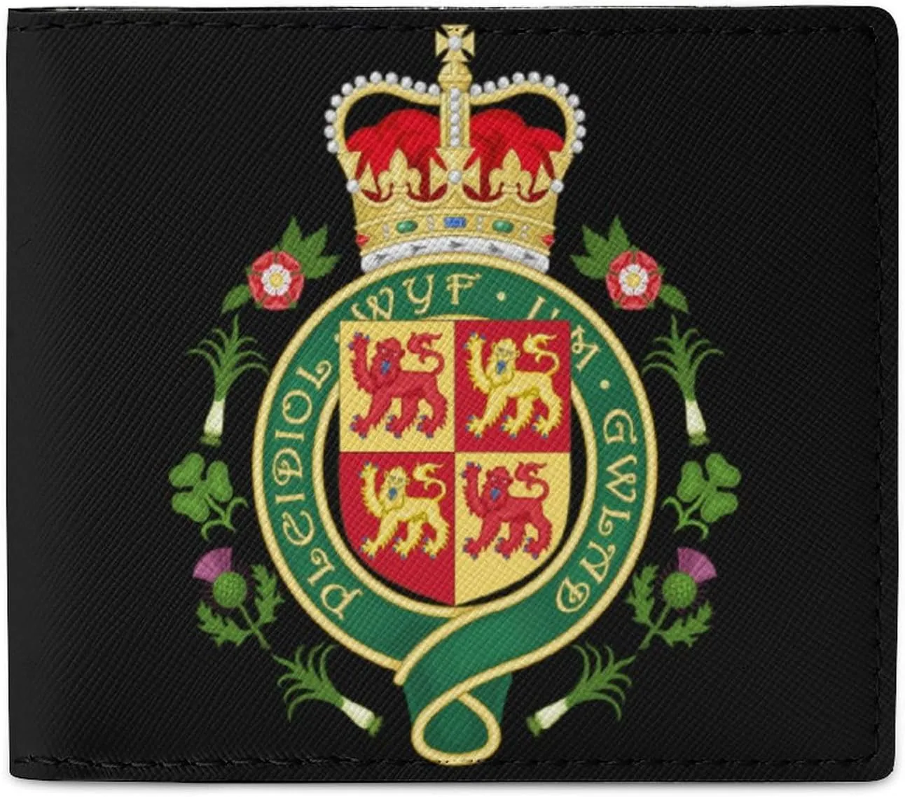 Royal Badge of Wales Novelty Bifold Wallet Funny Purse Front Pocket Holder Money Clip with ID Credit Card Slots for Men Women