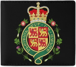 Royal Badge of Wales Novelty Bifold Wallet Funny Purse Front Pocket Holder Money Clip with ID Credit Card Slots for Men Women