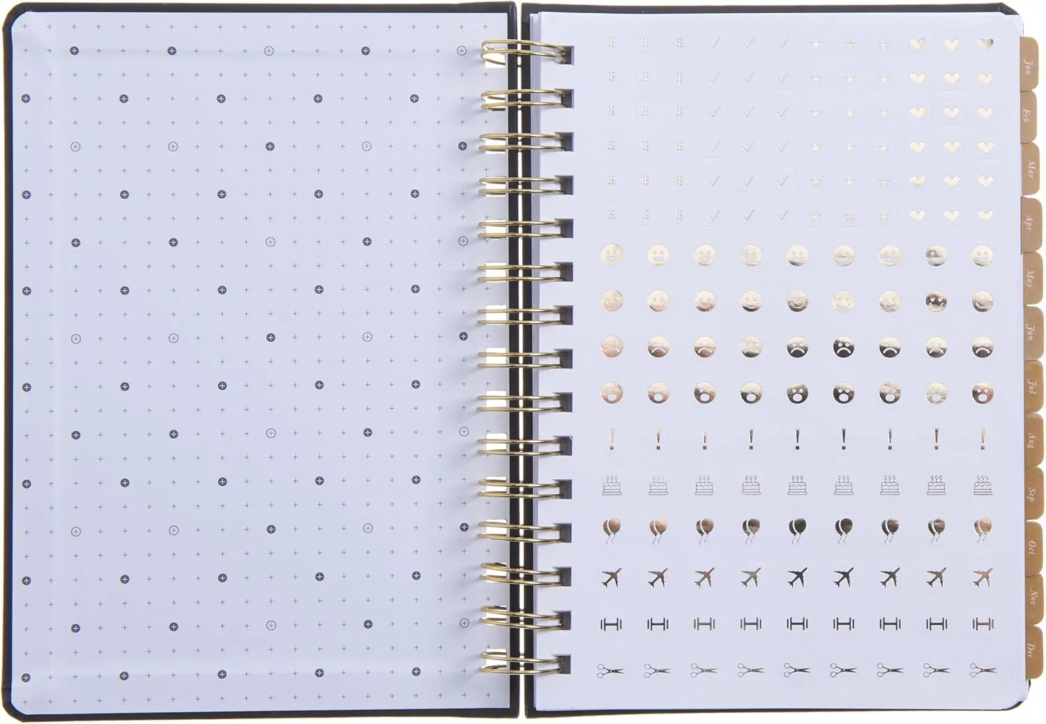 russell hazel 2025 Vegan Leather Black Weekly Planner, 12 Month Calendar