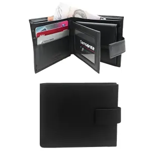 Samsonite RFID Blocking Leather Wallet with Coin Purse - Black