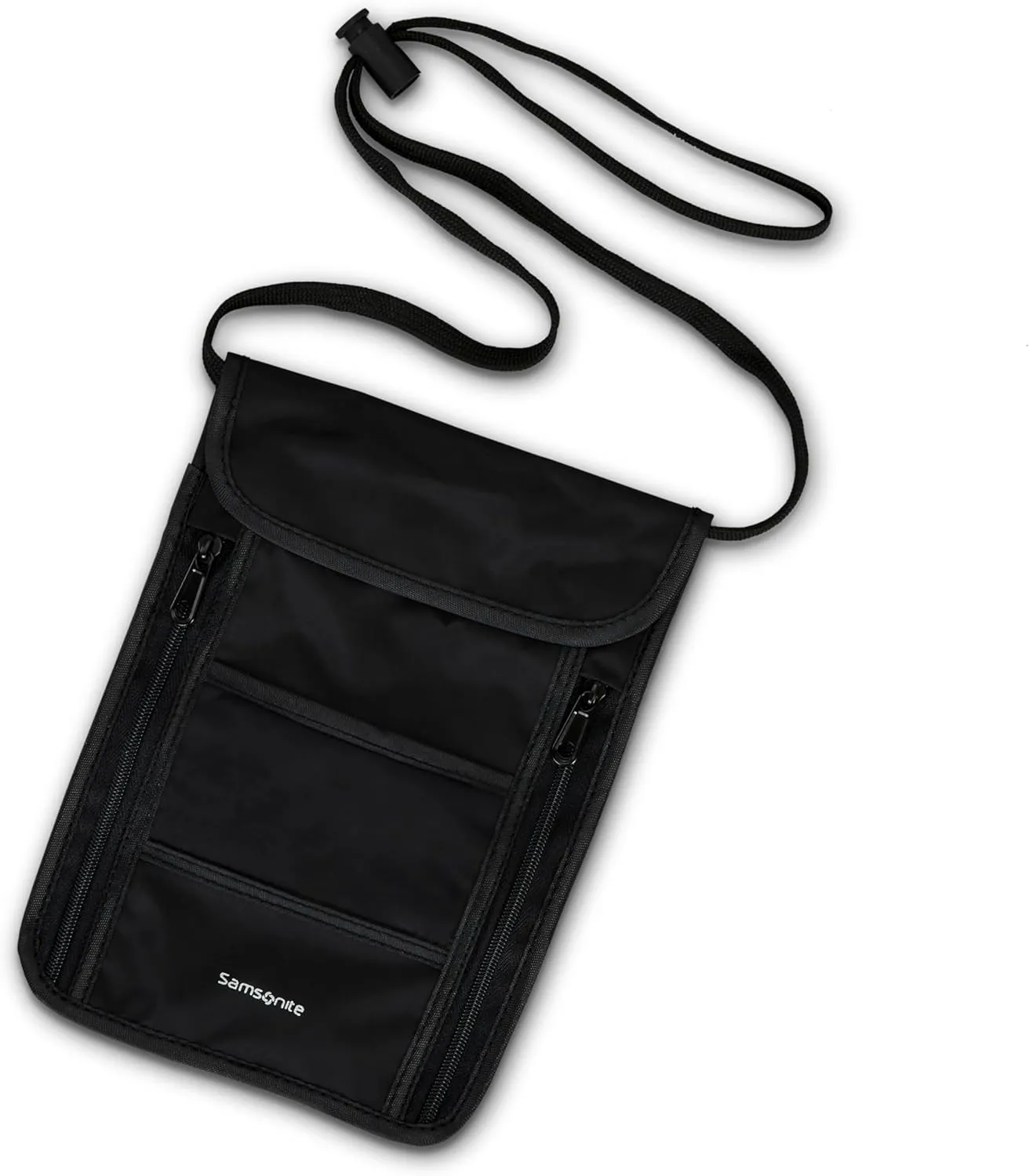 Samsonite RFID Neck Pouch - Lightweight and Durable Nylon RFID Protection Technology - Blocks RFID Signals Encoded In Passports, IDs & Credit Cards