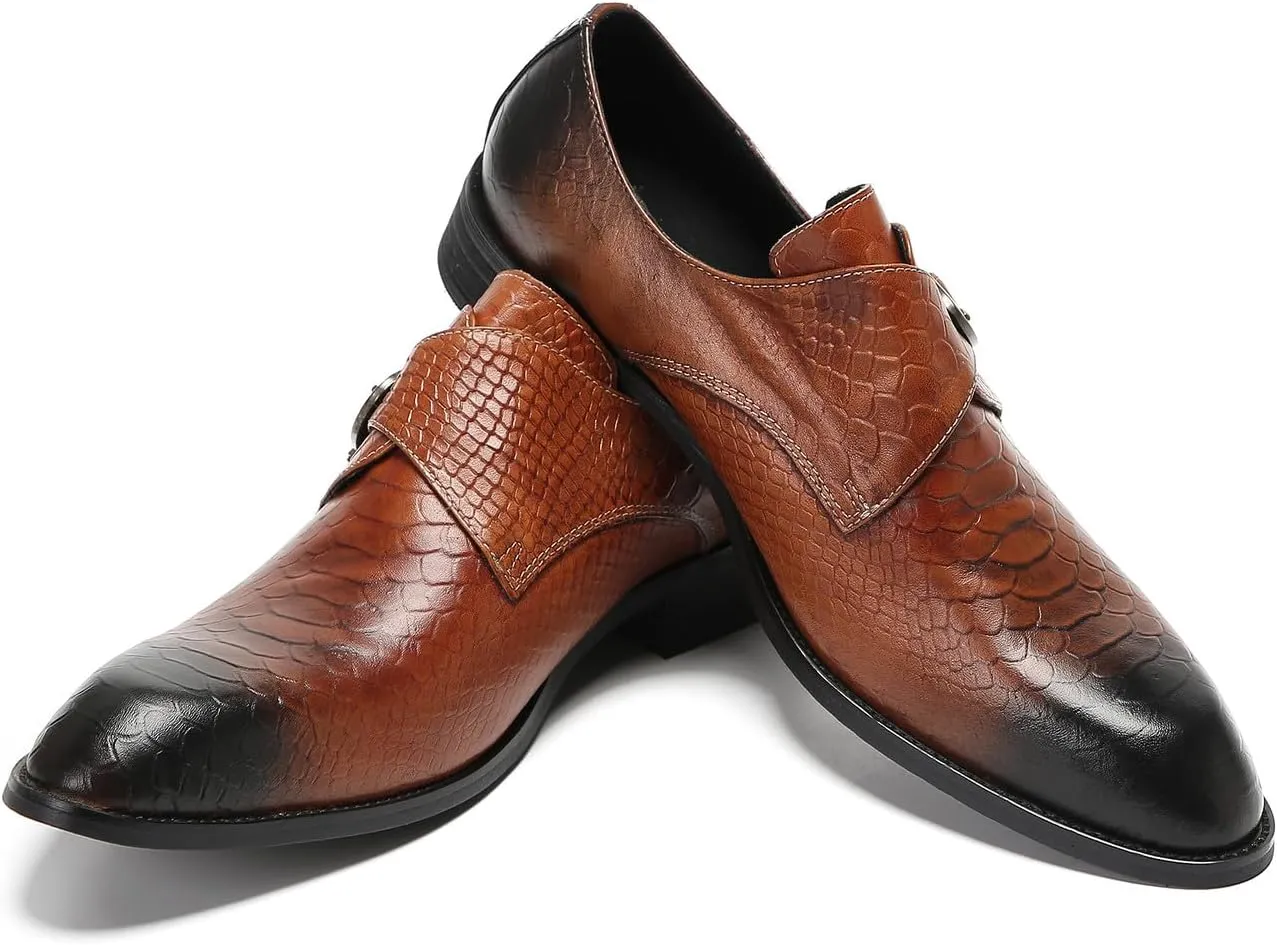 Santimon Mens Loafers Formal Dress Slip On Shoes Leather Wedding Fashion Casual Driving Monk Strap Loafers Business Prom Tuxedo Summer Shoes for Men