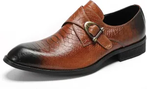 Santimon Mens Loafers Formal Dress Slip On Shoes Leather Wedding Fashion Casual Driving Monk Strap Loafers Business Prom Tuxedo Summer Shoes for Men