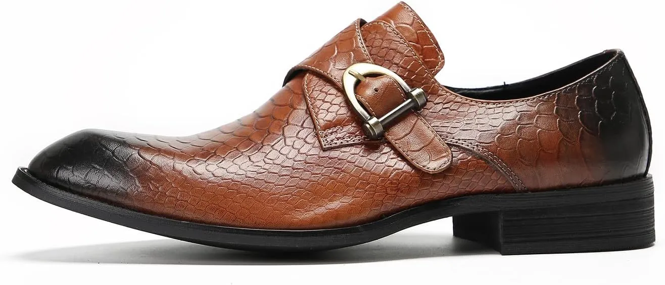 Santimon Mens Loafers Formal Dress Slip On Shoes Leather Wedding Fashion Casual Driving Monk Strap Loafers Business Prom Tuxedo Summer Shoes for Men