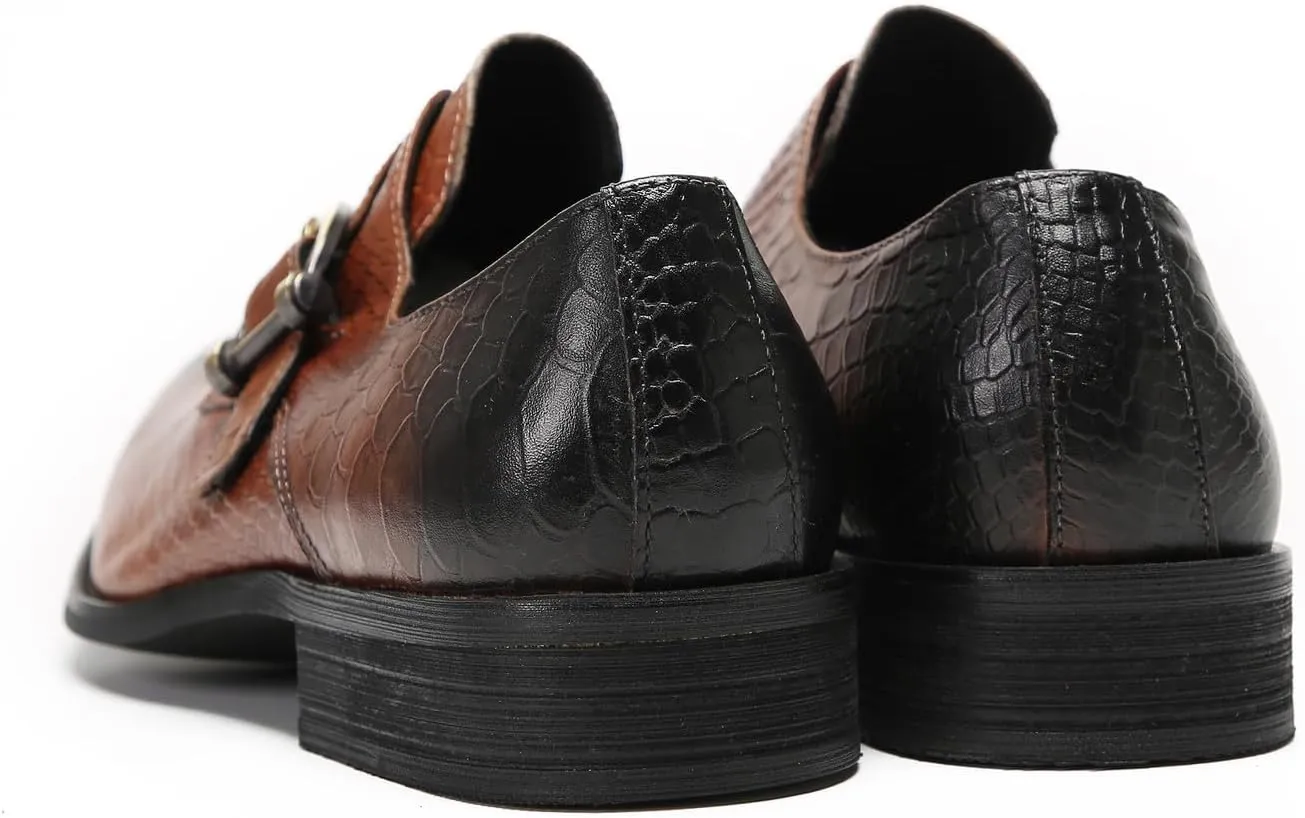 Santimon Mens Loafers Formal Dress Slip On Shoes Leather Wedding Fashion Casual Driving Monk Strap Loafers Business Prom Tuxedo Summer Shoes for Men