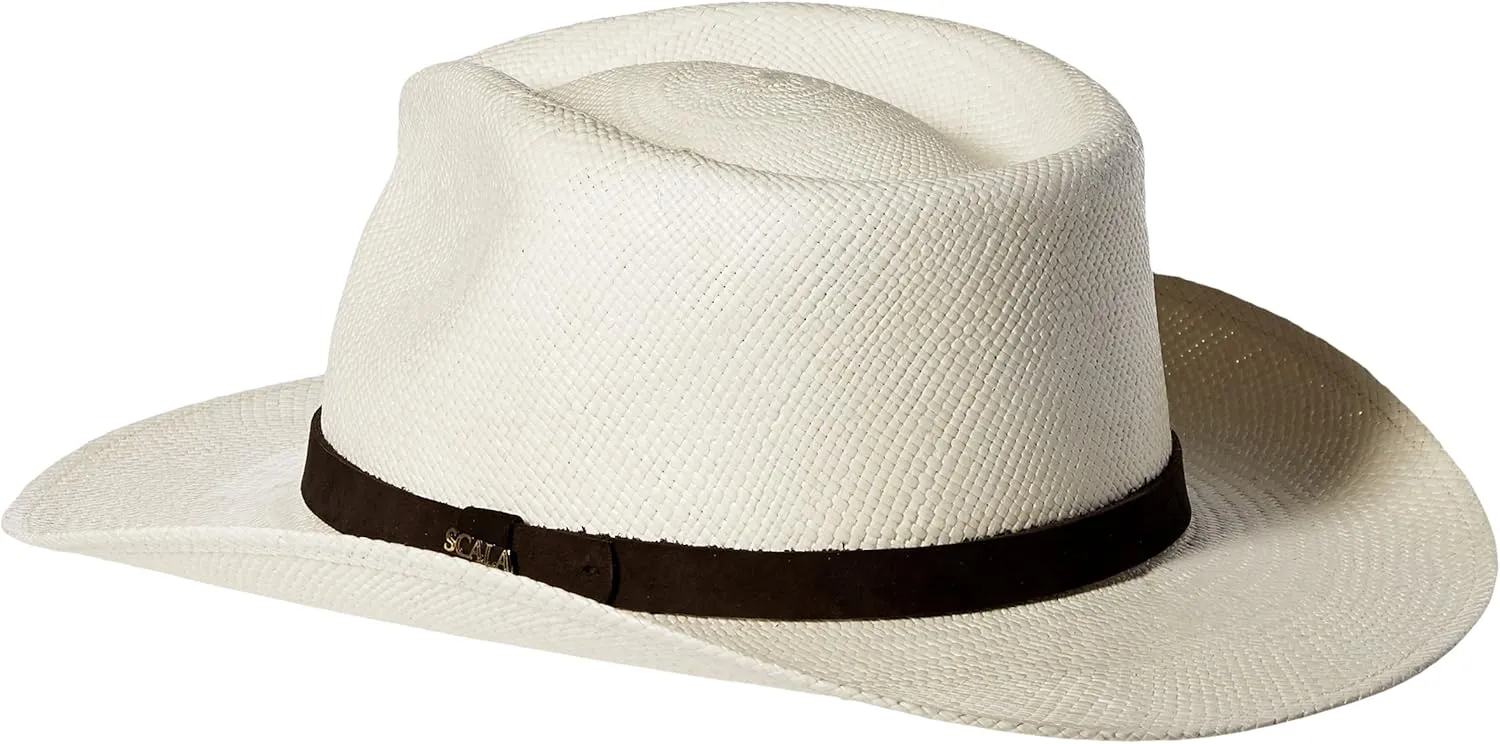 Scala Men's Panama Outback with Leather Trim