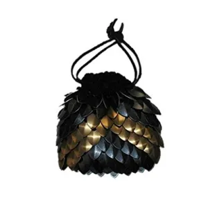 Scalemail Dice Bag Size Medium Knitted Dragonhide Armor - Evil Enforcer - 4.5"x4.5"