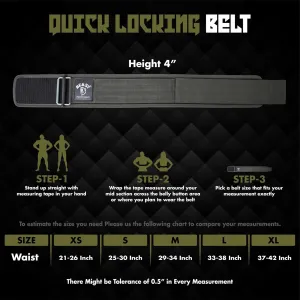 Self Locking Gym Belt Weight Lifting Belts For Men 4 Inch Weight Belt for Men with Metal Buckle Weight Lifting Belts for Women, Bodybuilding, Powerlifting & Weightlifting Belt