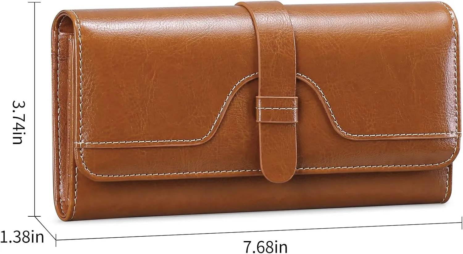 SENDEFN Wallets for Women Real Leather with RFID Blocking Trifold Credit Card Holder with ID Window Wallet