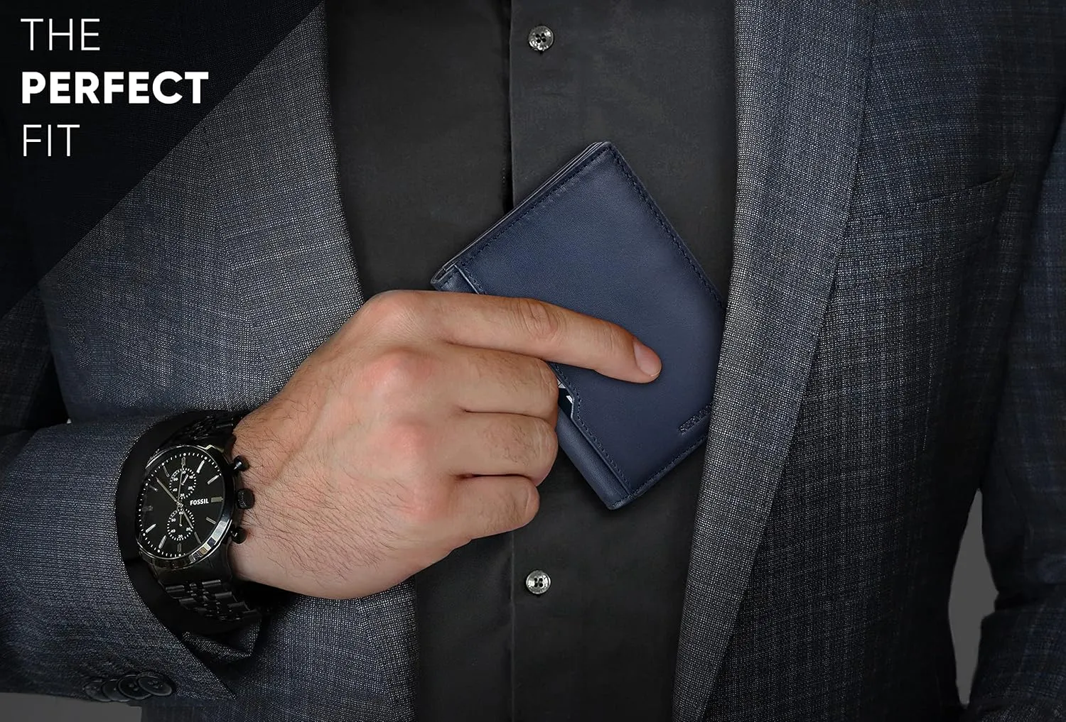 SERMAN BRANDS - Wallets for Men Slim Mens leather RFID Blocking Minimalist Card Front Pocket Bifold Travel Thin