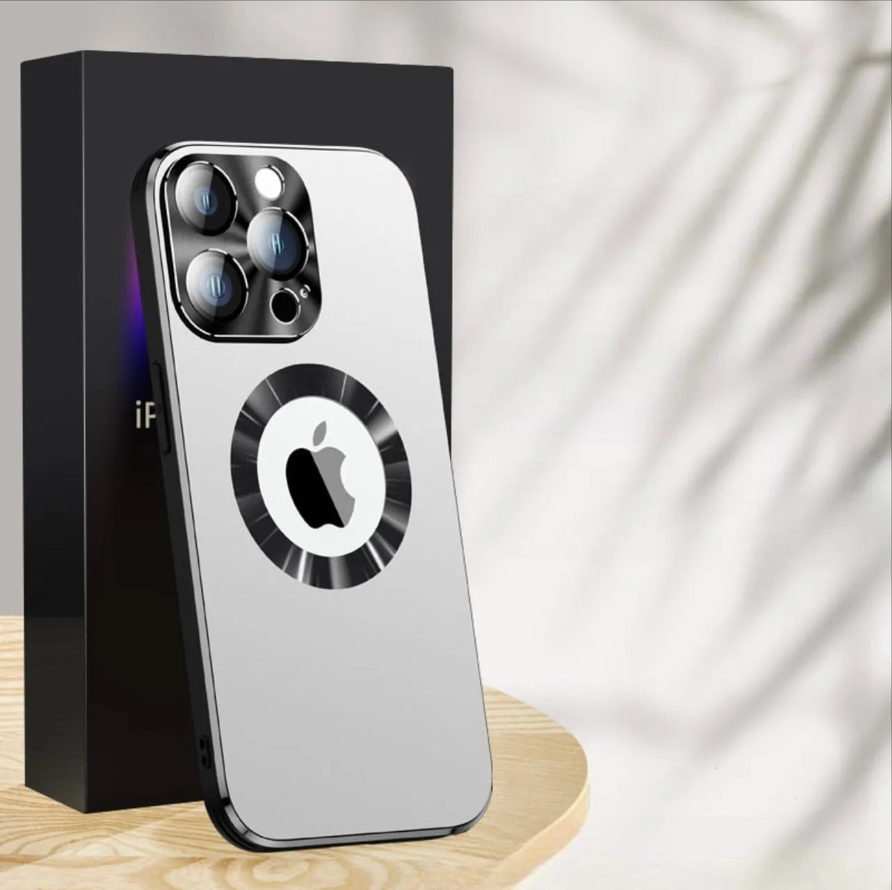 Shockproof Hard Matte Backplane Case For iPhone With Metal Camera Lens Protection