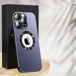 Shockproof Hard Matte Backplane Case For iPhone With Metal Camera Lens Protection