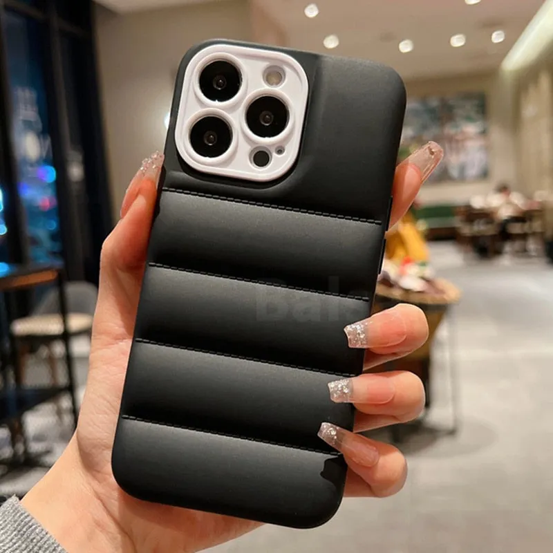 Shockproof Soft Silicone Down Jacket Airbag Case For iPhone