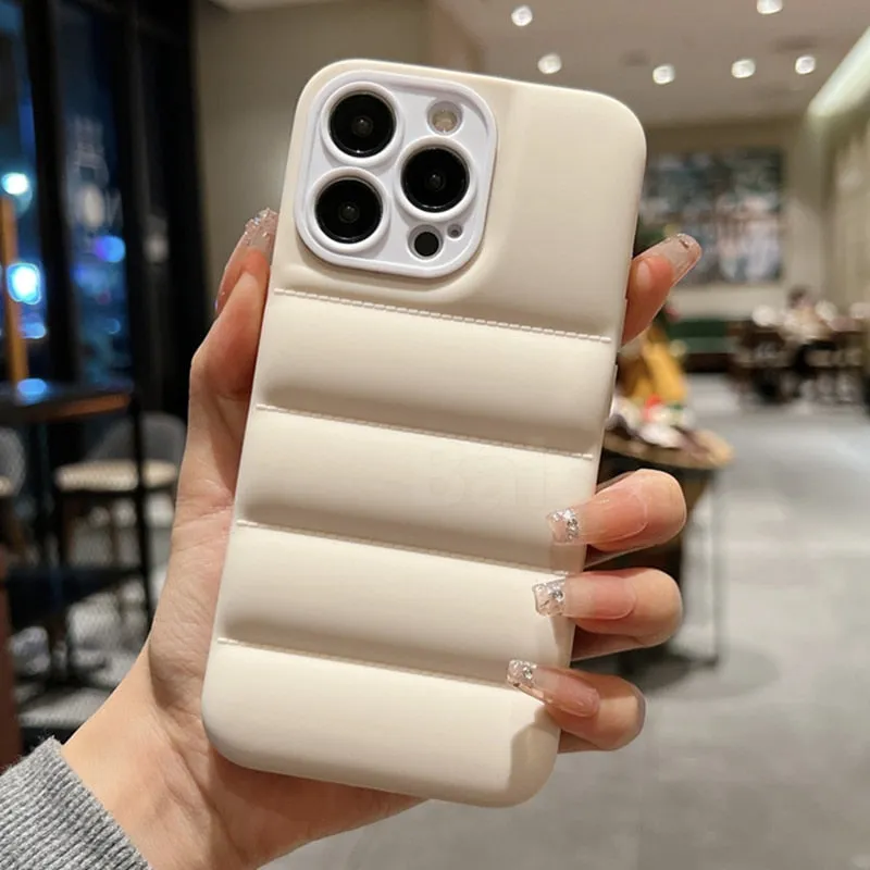Shockproof Soft Silicone Down Jacket Airbag Case For iPhone
