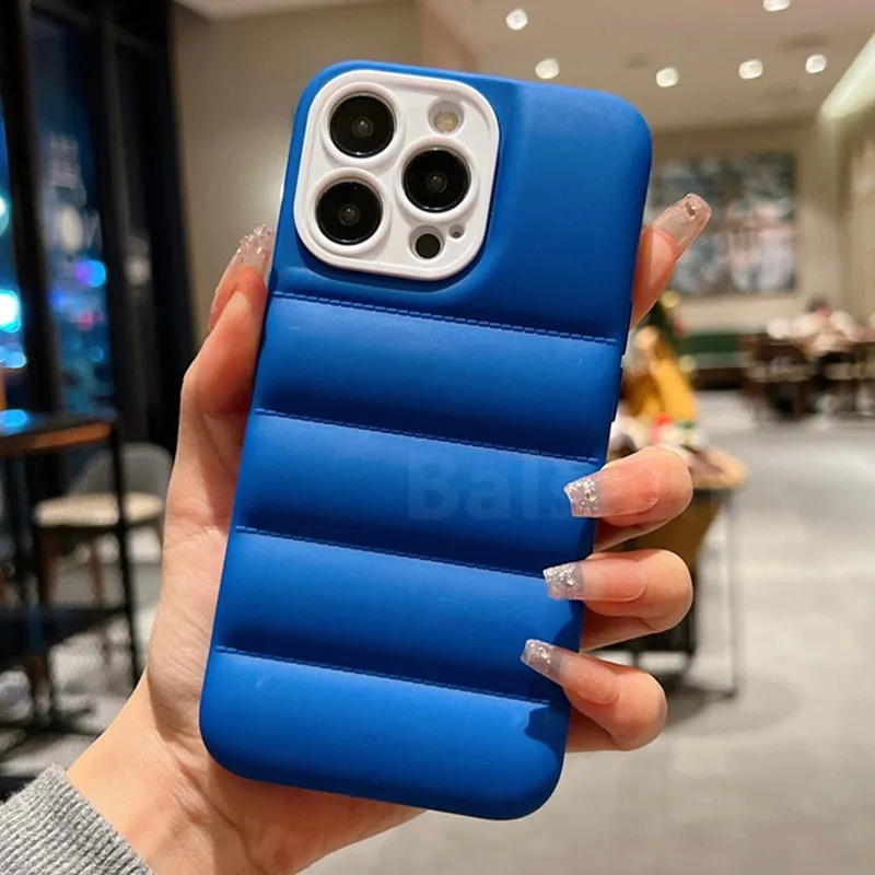 Shockproof Soft Silicone Down Jacket Airbag Case For iPhone