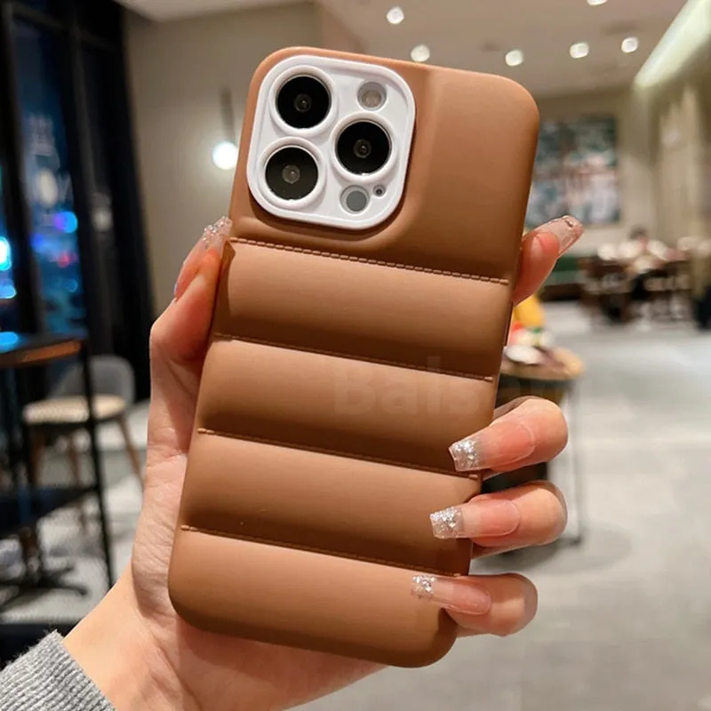 Shockproof Soft Silicone Down Jacket Airbag Case For iPhone