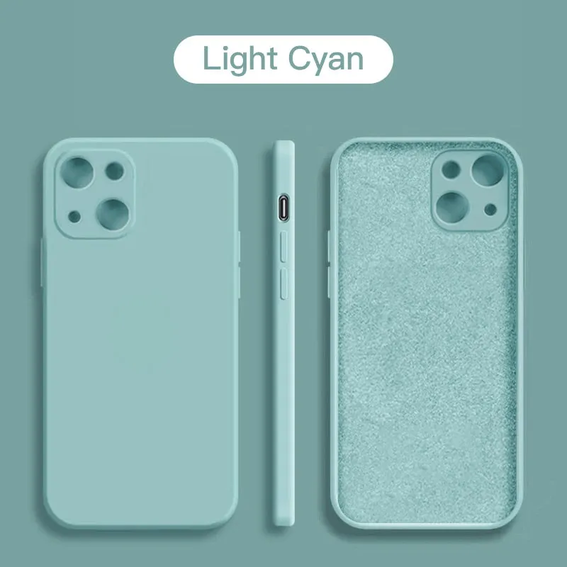 Shockproof Square Liquid Silicone iPhone Case