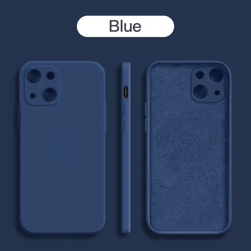 Shockproof Square Liquid Silicone iPhone Case
