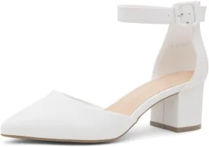 Shoe Land Women's Closed Toe Heels, Comfortable Low Block 2.25 Inch Heel Pumps for Work Office & Business Casual, Pointed Toe Dress Shoes with Adjustable Ankle Straps