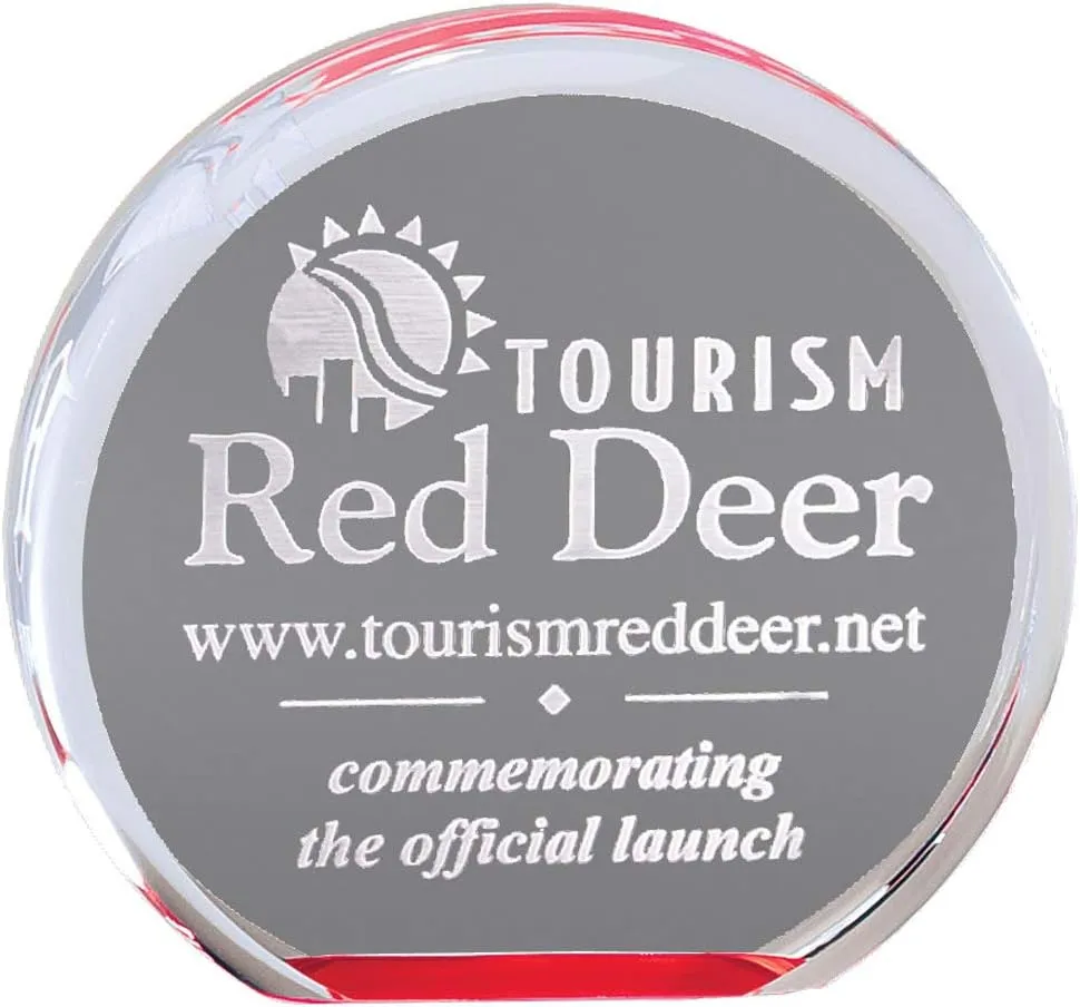 SHOP AWARDS AND GIFTS Round Acrylic Reflective Mirror Trophy Award Personalized, Customizable Engraved Work Business Corporate Prizes,