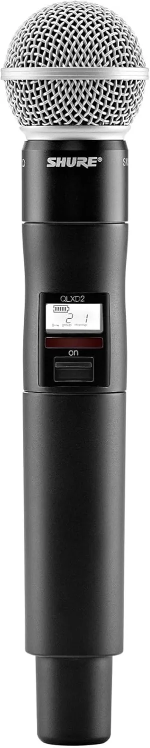 Shure QLXD2/SM58 Handheld Transmitter with SM58 Vocal Mic Capsule - for use with QLX-D Digital Wireless Microphone Systems, Receiver Sold Separately | H50 Band (QLXD2/SM58=-H50)